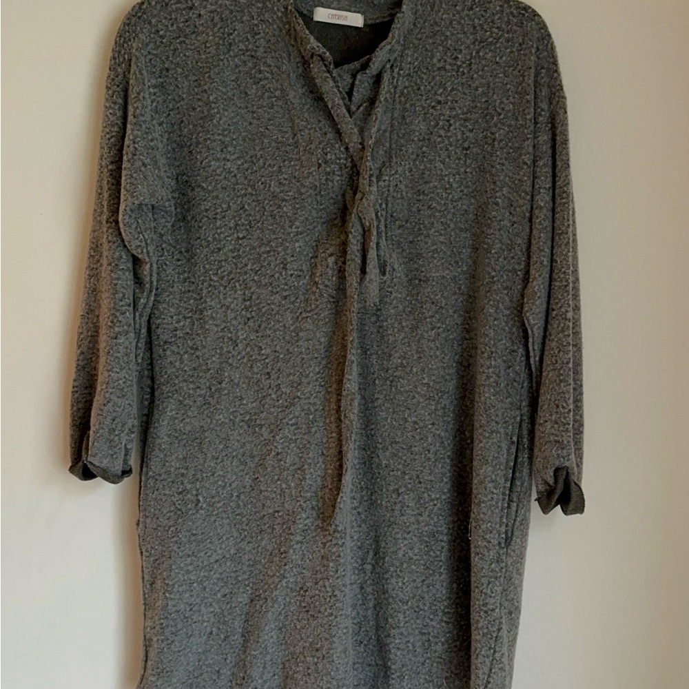 Gray Textured Tunic Top